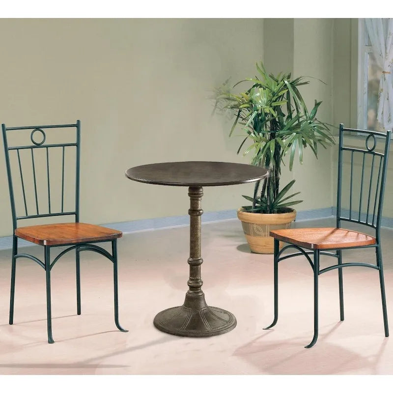 Table de bistrot ronde de salle à manger, de transition, en MDF et métal - 76,2 H x 76,2 L x 76,2 P cm