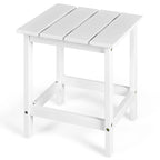 Costway Table d'appoint carrée en lattes de bois pour terrasse de jardin – Voir détails