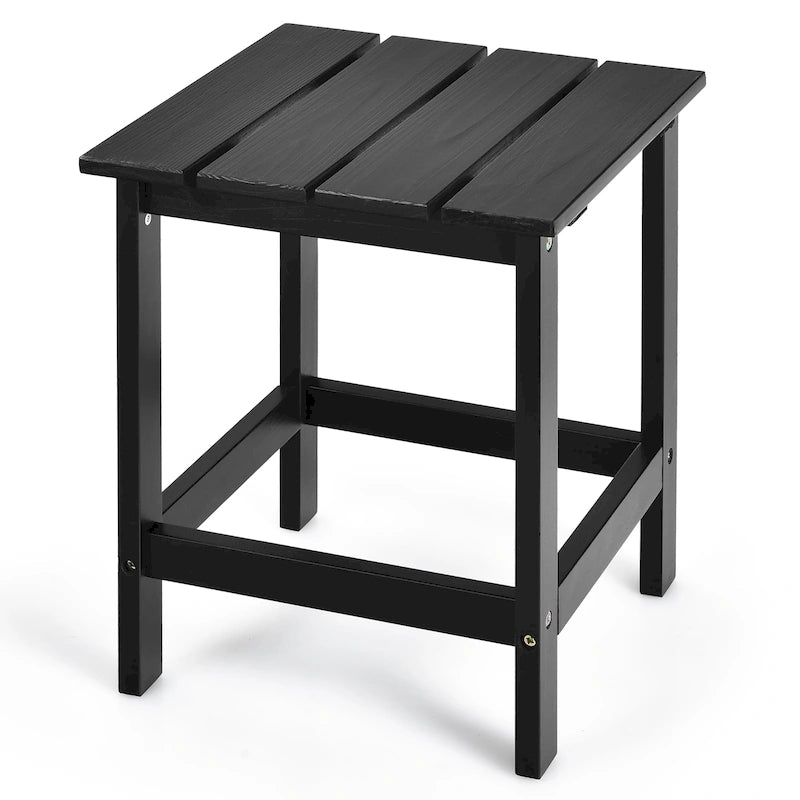 Costway Table d'appoint carrée en lattes de bois pour terrasse de jardin – Voir détails