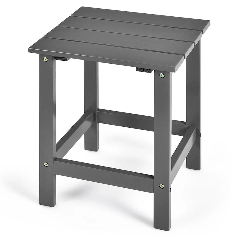 Costway Table d'appoint carrée en lattes de bois pour terrasse de jardin – Voir détails