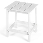 Costway Table d'appoint carrée en lattes de bois pour terrasse de jardin – Voir détails
