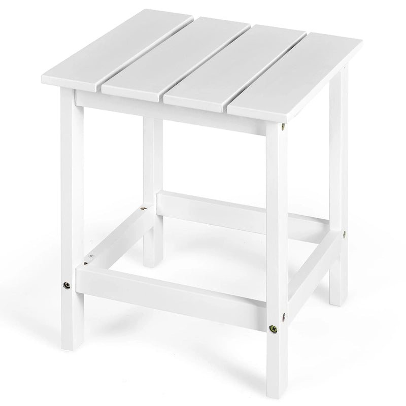 Costway Table d'appoint carrée en lattes de bois pour terrasse de jardin – Voir détails