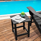 Costway Table d'appoint carrée en lattes de bois pour terrasse de jardin – Voir détails