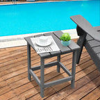Costway Table d'appoint carrée en lattes de bois pour terrasse de jardin – Voir détails