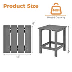 Costway Table d'appoint carrée en lattes de bois pour terrasse de jardin – Voir détails
