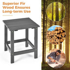 Costway Table d'appoint carrée en lattes de bois pour terrasse de jardin – Voir détails