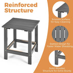 Costway Table d'appoint carrée en lattes de bois pour terrasse de jardin – Voir détails