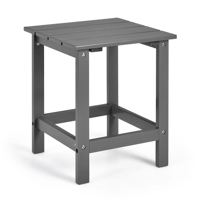 Costway Table d'appoint carrée en lattes de bois pour terrasse de jardin – Voir détails