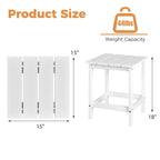 Costway Table d'appoint carrée en lattes de bois pour terrasse de jardin – Voir détails