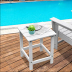 Costway Table d'appoint carrée en lattes de bois pour terrasse de jardin – Voir détails