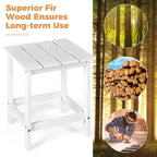 Costway Table d'appoint carrée en lattes de bois pour terrasse de jardin – Voir détails