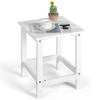 Costway Table d'appoint carrée en lattes de bois pour terrasse de jardin – Voir détails