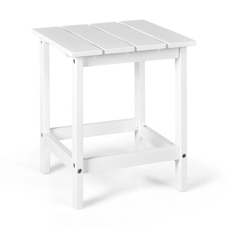 Costway Table d'appoint carrée en lattes de bois pour terrasse de jardin – Voir détails
