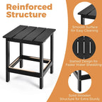 Costway Table d'appoint carrée en lattes de bois pour terrasse de jardin – Voir détails