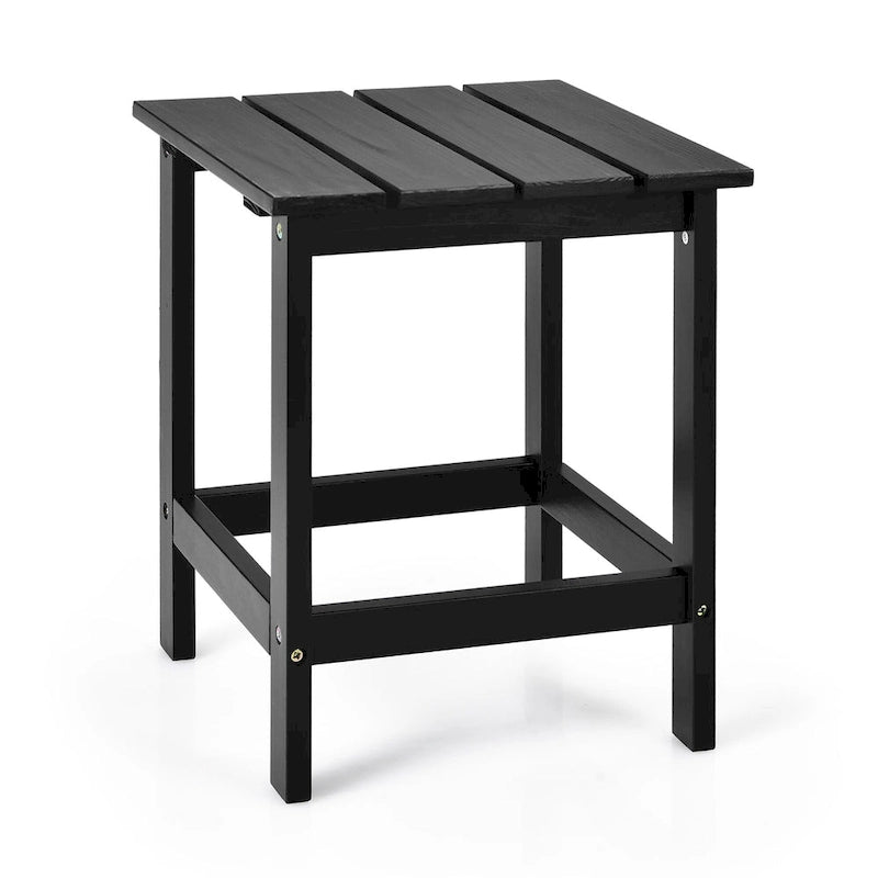 Costway Table d'appoint carrée en lattes de bois pour terrasse de jardin – Voir détails