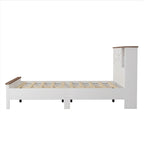 Chambres à coucher Complètes avec Lit Plateforme Double avec Station de Recharge, Table de Chevet, Commode (Lot de 3)