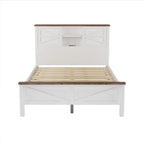 Chambres à coucher Complètes avec Lit Plateforme Double avec Station de Recharge, Table de Chevet, Commode (Lot de 3)