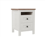Chambres à coucher Complètes avec Lit Plateforme Double avec Station de Recharge, Table de Chevet, Commode (Lot de 3)
