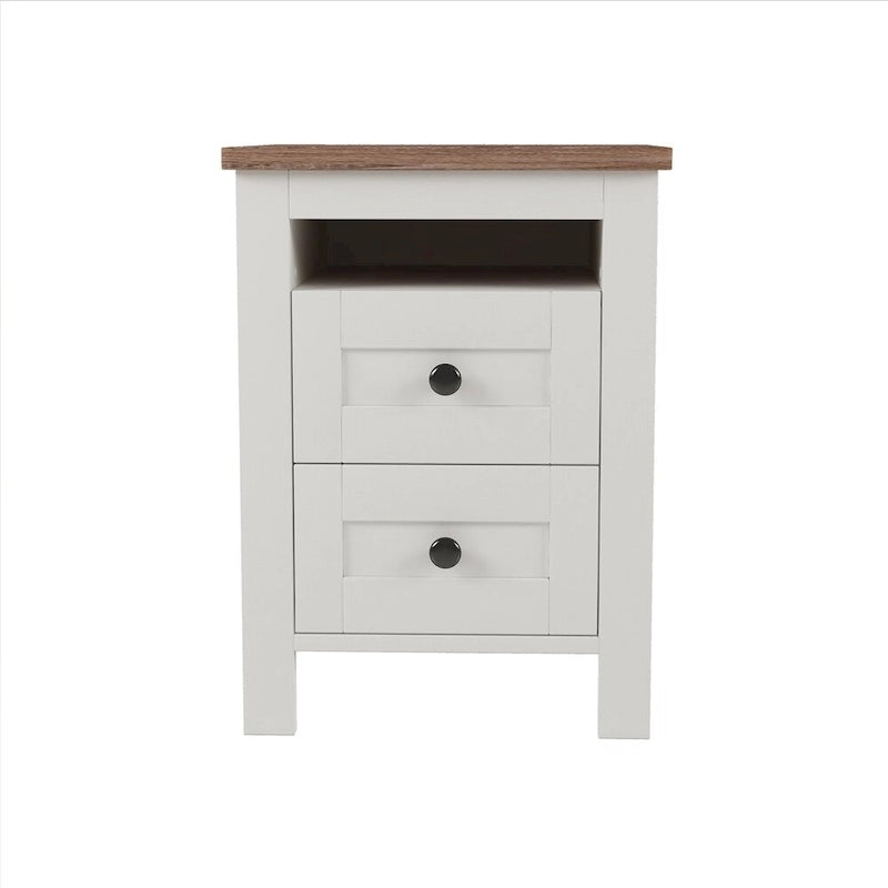 Chambres à coucher Complètes avec Lit Plateforme Double avec Station de Recharge, Table de Chevet, Commode (Lot de 3)