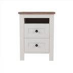 Chambres à coucher Complètes avec Lit Plateforme Double avec Station de Recharge, Table de Chevet, Commode (Lot de 3)