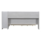 Lit de repos multifonctionnel en bois avec étagères de rangement, 2 tiroirs de rangement et bureau d'étude