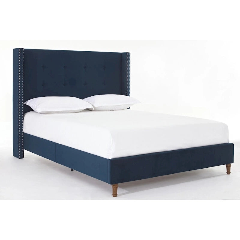 Lit Queen/King capitonné avec tête de lit haute de 54 po (aucun sommier requis)