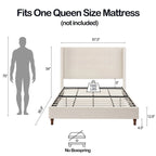 Lit Queen/King capitonné avec tête de lit haute de 54 po (aucun sommier requis)