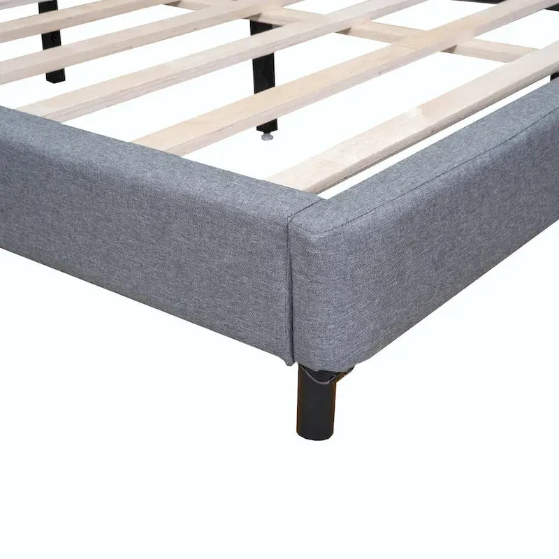 Lit plateforme capitonné avec lumières LED et tête de lit en U