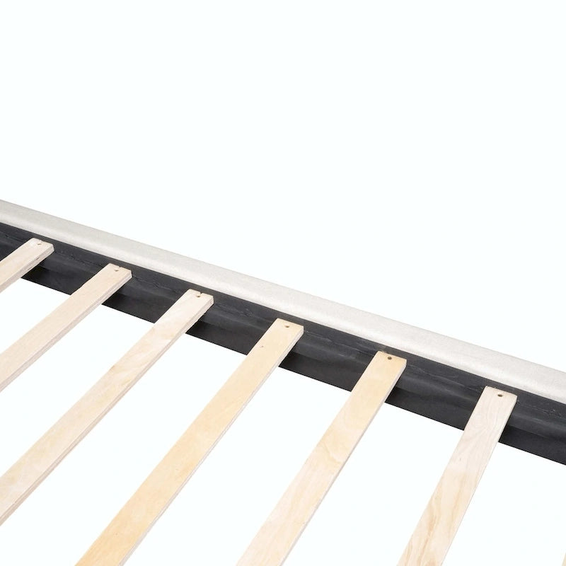 Lit plateforme capitonné avec lumières LED et tête de lit en U