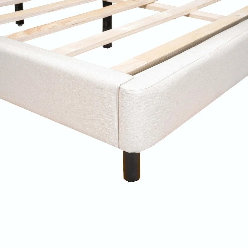 Lit plateforme capitonné avec lumières LED et tête de lit en U