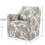 Lot de 2 fauteuils pivotants Betty en tissu flammé à assise large et pivotement à 360 degrés