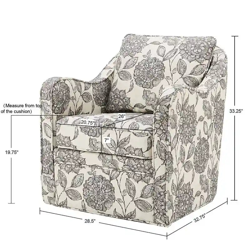 Lot de 2 fauteuils pivotants Betty en tissu flammé à assise large et pivotement à 360 degrés