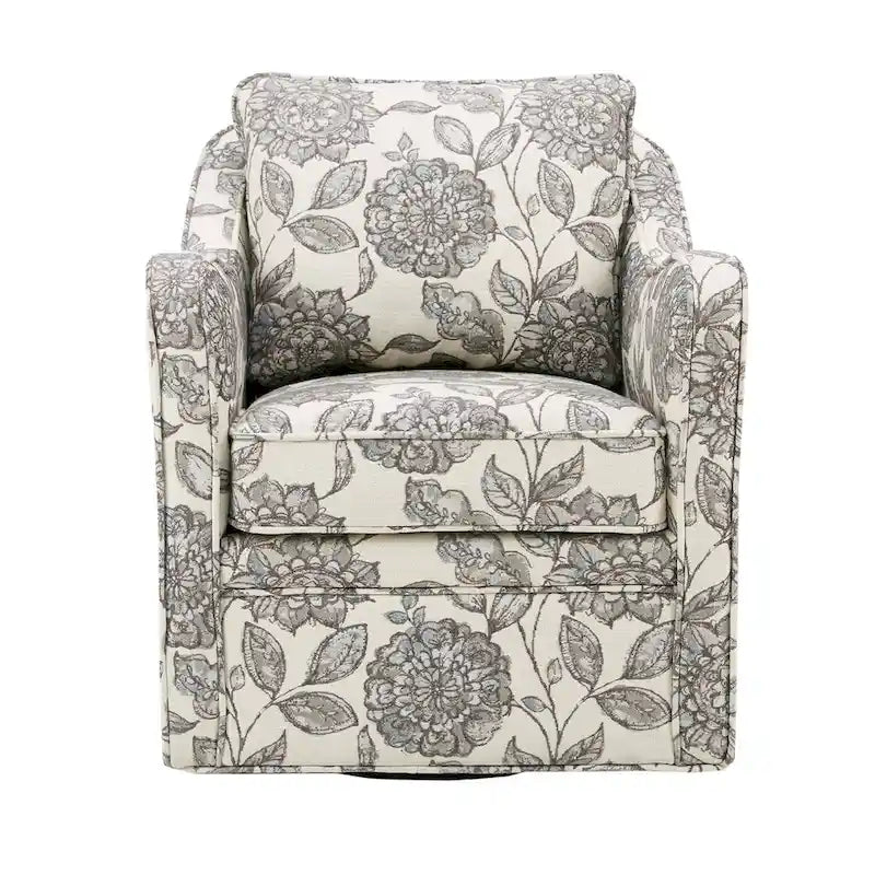Lot de 2 fauteuils pivotants Betty en tissu flammé à assise large et pivotement à 360 degrés