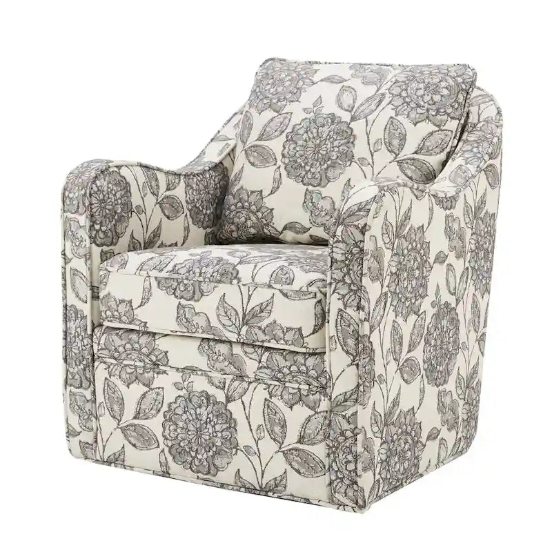 Lot de 2 fauteuils pivotants Betty en tissu flammé à assise large et pivotement à 360 degrés