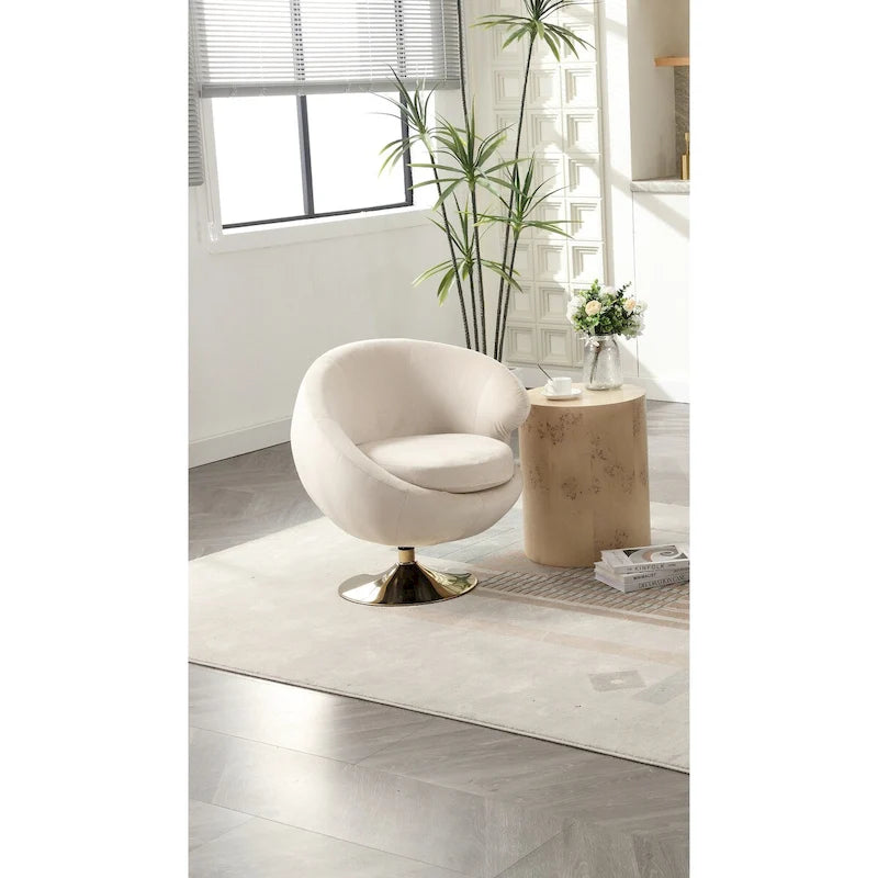 HOMEFUN Fauteuils Crapauds Pivotants à 360 Degrés en Velours