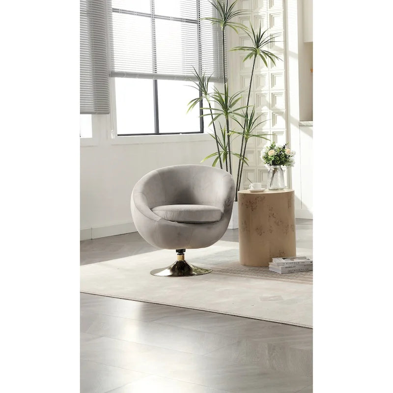 HOMEFUN Fauteuils Crapauds Pivotants à 360 Degrés en Velours