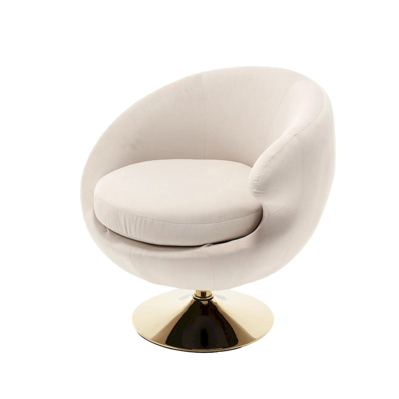 HOMEFUN Fauteuils Crapauds Pivotants à 360 Degrés en Velours