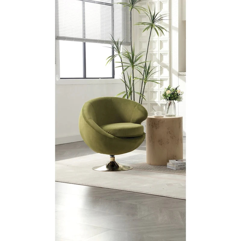 HOMEFUN Fauteuils Crapauds Pivotants à 360 Degrés en Velours