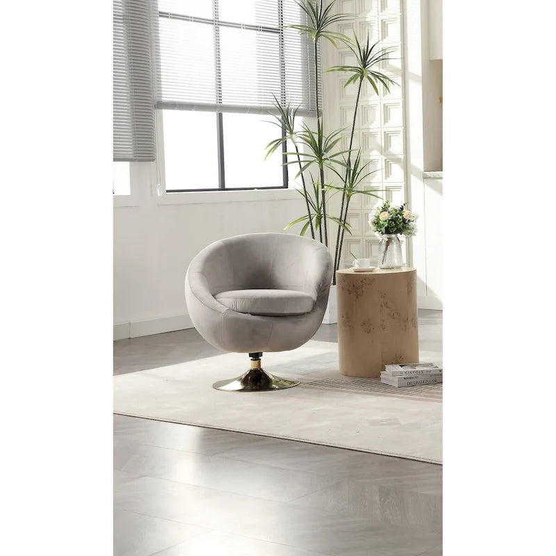 HOMEFUN Fauteuils Crapauds Pivotants à 360 Degrés en Velours