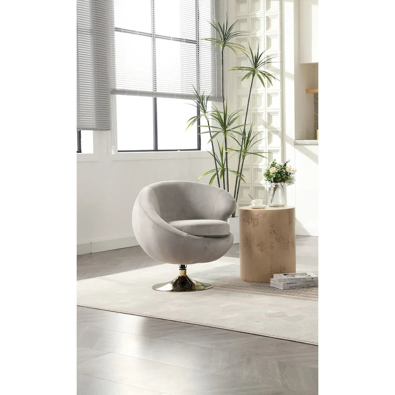 HOMEFUN Fauteuils Crapauds Pivotants à 360 Degrés en Velours