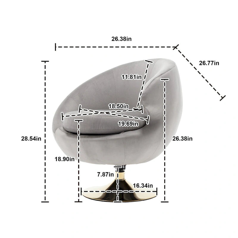 HOMEFUN Fauteuils Crapauds Pivotants à 360 Degrés en Velours