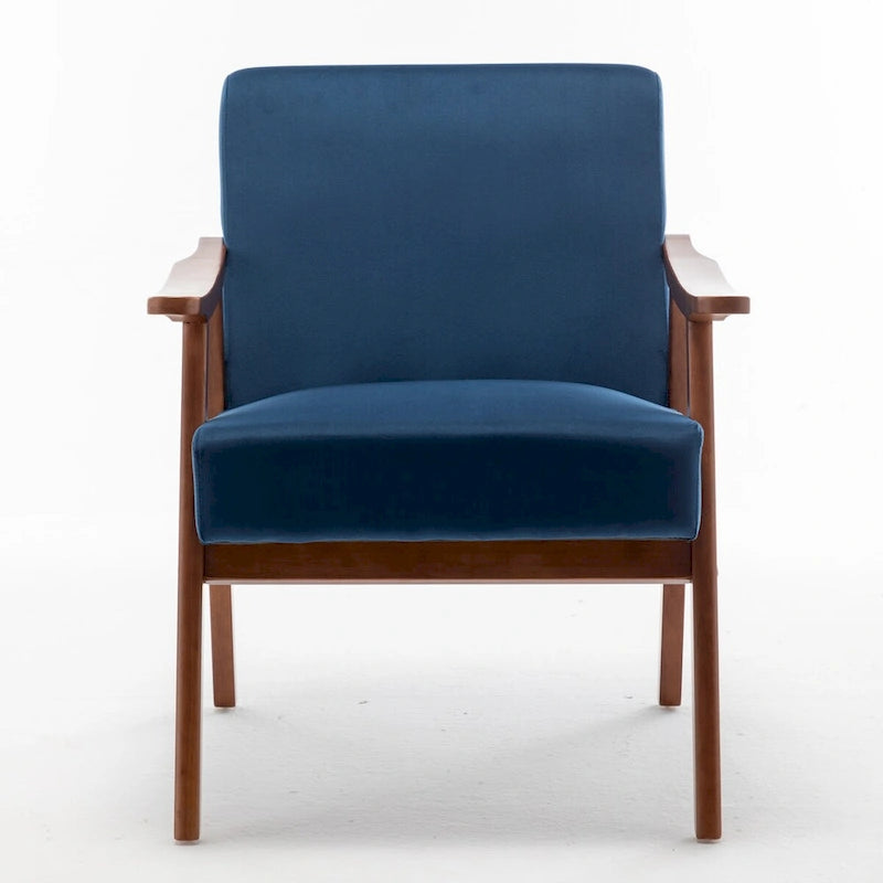 Fauteuil d'appoint Mid-Century Modern avec cadre en bois massif, lot de 1