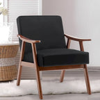 Fauteuil d'appoint Mid-Century Modern avec cadre en bois massif, lot de 1