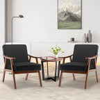 Fauteuil d'appoint Mid-Century Modern avec cadre en bois massif, lot de 1