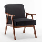Fauteuil d'appoint Mid-Century Modern avec cadre en bois massif, lot de 1