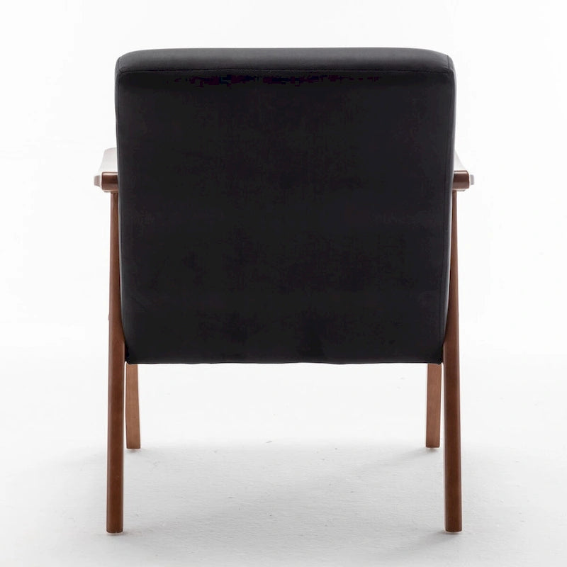 Fauteuil d'appoint Mid-Century Modern avec cadre en bois massif, lot de 1