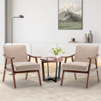 Fauteuil d'appoint Mid-Century Modern avec cadre en bois massif, lot de 1