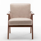 Fauteuil d'appoint Mid-Century Modern avec cadre en bois massif, lot de 1