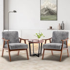 Fauteuil d'appoint Mid-Century Modern avec cadre en bois massif, lot de 1