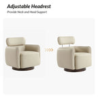 Fauteuil club pivotant en cuir véritable Raphael Modern